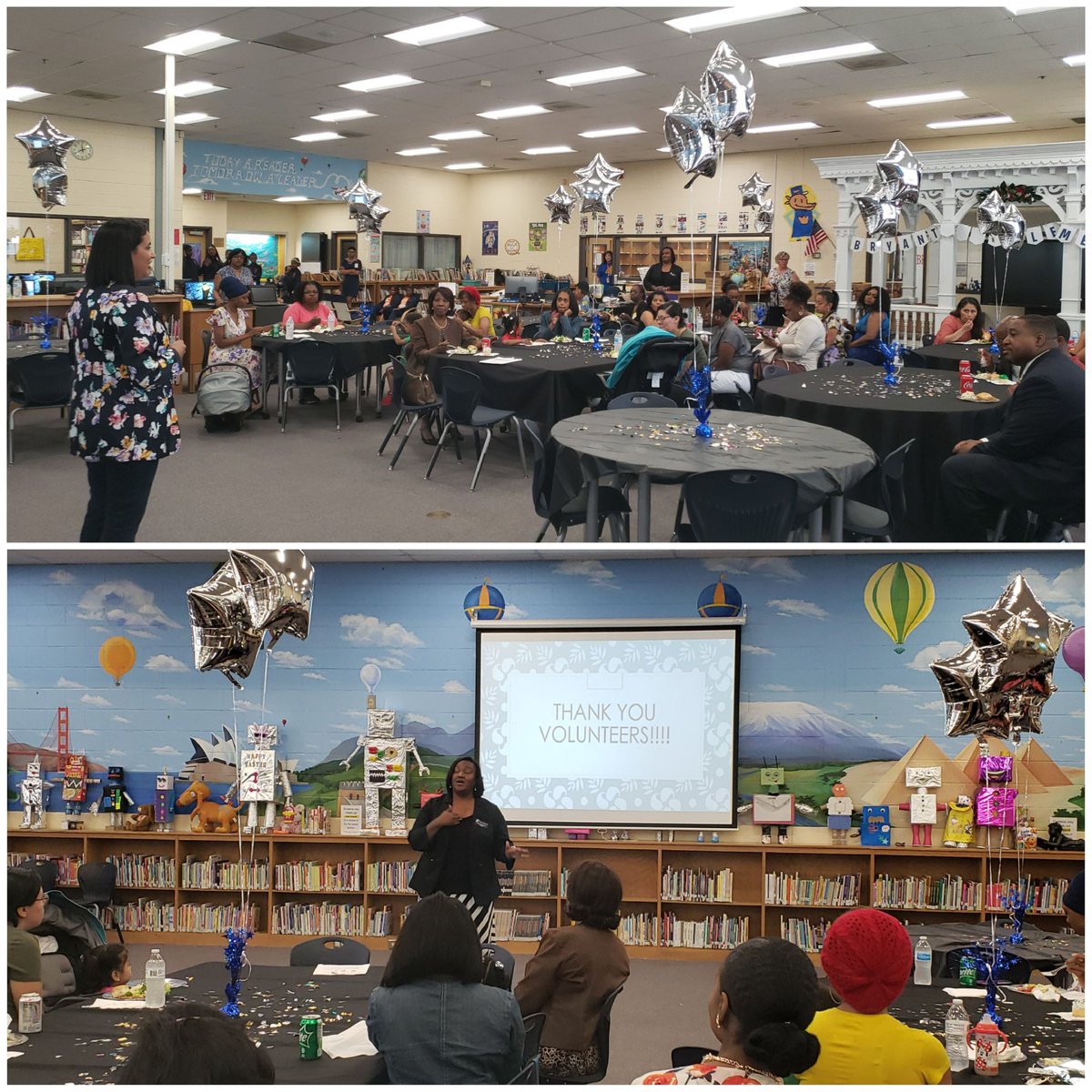 BryantBengals's tweet photo. Volunteers do not necessarily have the time, but they definitely have the ❤! Thank so much #teamBryantES #volunteers &amp; community partners! Honoring you for all of your support was the least we could do! #grateful @teamBryantES @SoCobbCouncil @CobbSchools https://t.co/eg69lyHvh0