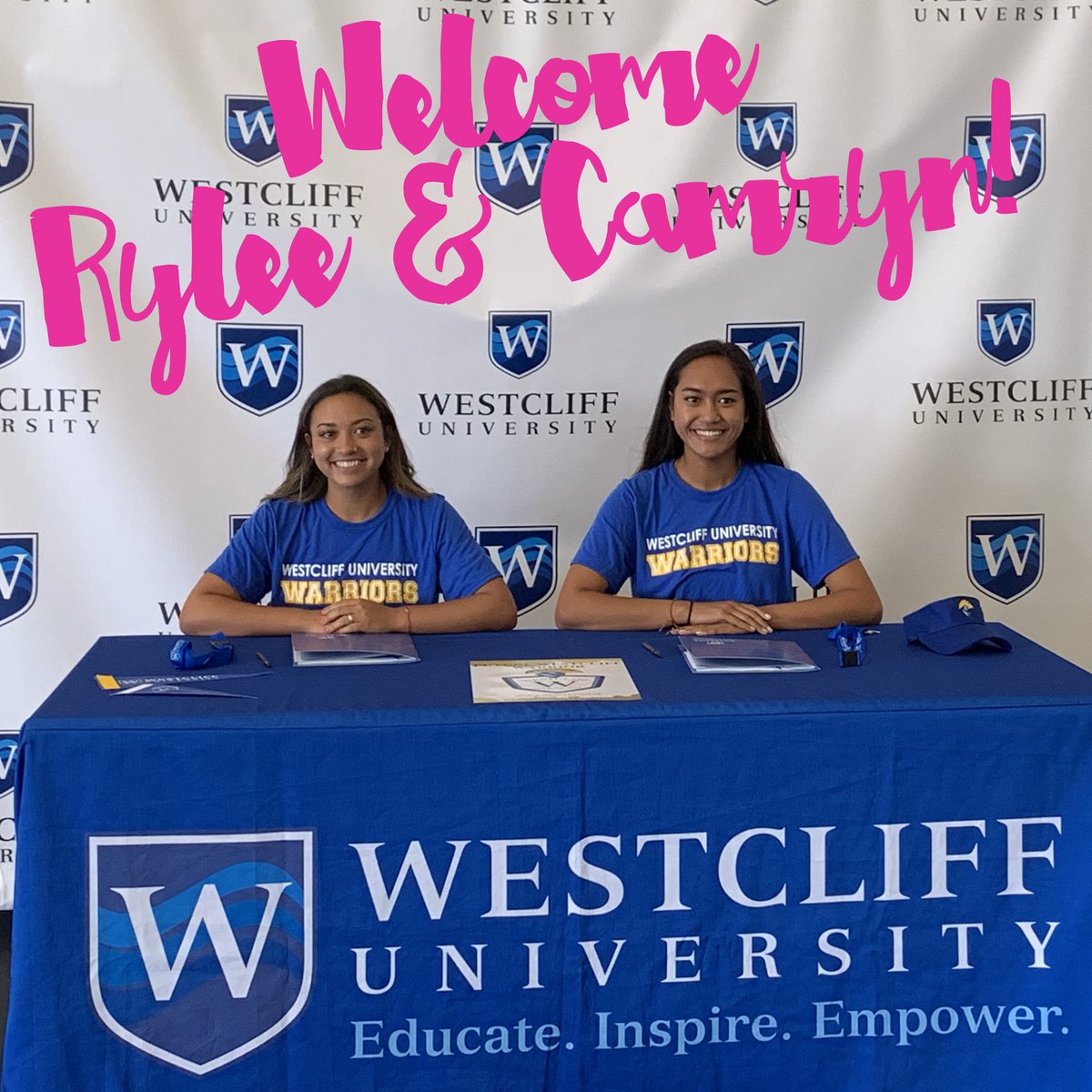Westcliffu_VB's tweet photo. 🏐Women’s volleyball is excited to welcome Rylee Adair &amp; Camryn Kaina to our warrior family!😄 
.
.
#welcomewarrior #womensvolleyball #beachvolleyball #socal #volleyball #collegesports #studentathlete #volleyballlife #futurewarrior #warriorpride #warriorfamily #volleyballfamily https://t.co/UU54OOZBJ5