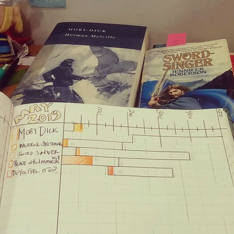 PlanetShannonTV's tweet photo. May Reading Progress Updates begin! Set up was messy. But I like the colours I picked. On the reading front, Moby Dick feels understandable so far which I find very promising!! Here's to an awesome May ahead.
#books #reading #readingtracking https://t.co/DdbbK6kqVU