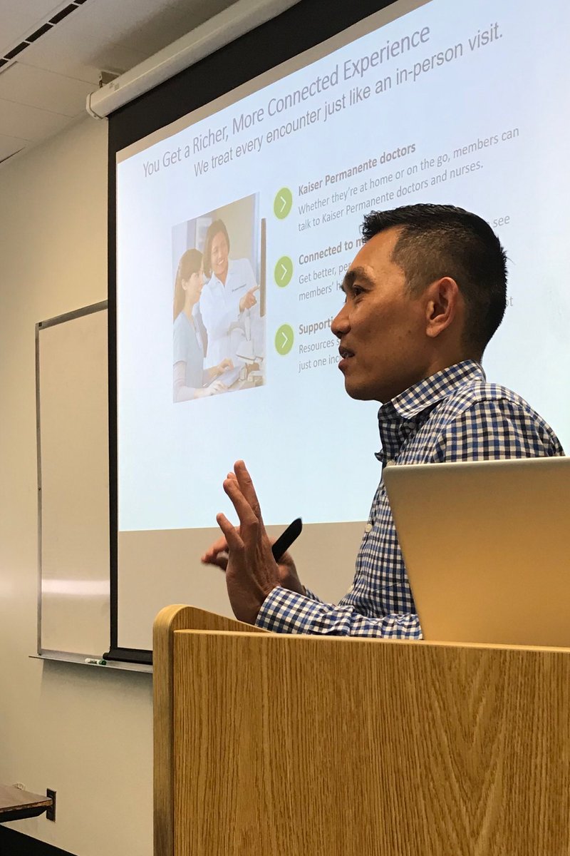 jtanouye's tweet photo. Thanks ⁦@briannguyenmd⁩ for guest speaking in the Telehealth class! The students enjoyed your unique perspective of a physician who delivers and oversees Telehealth! #UCLA #mph https://t.co/e2eE9X0rFL