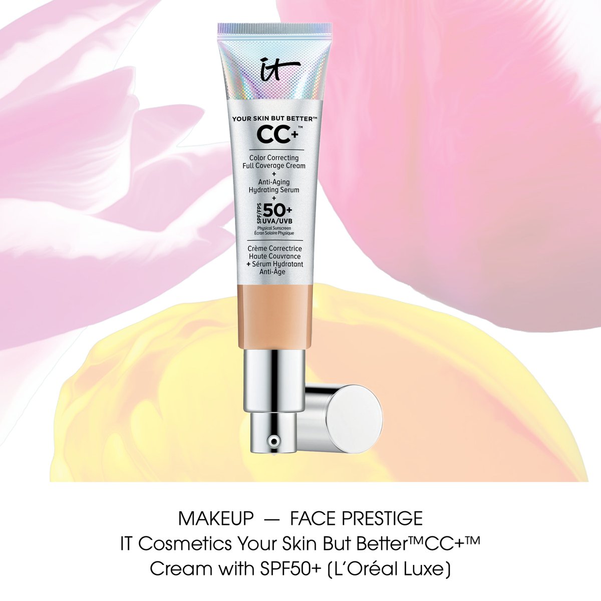 cosmeticsmag's tweet photo. The winner for Makeup - Face Prestige is IT Cosmetics Your Skin But Better CC+ Cream with SPF 50+. Congratulations @Itcosmetics @LOrealPress_Can  #2019CBAS https://t.co/PMZnx0Fu8Y