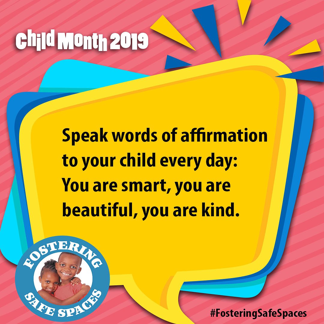 JamaicaGleaner's tweet photo. It's #day2 of Child Month 2019. Here is your tip for today. Keep the discussion going using the hashtag #FosteringSafeSpaces https://t.co/Ux1fYuUSjf