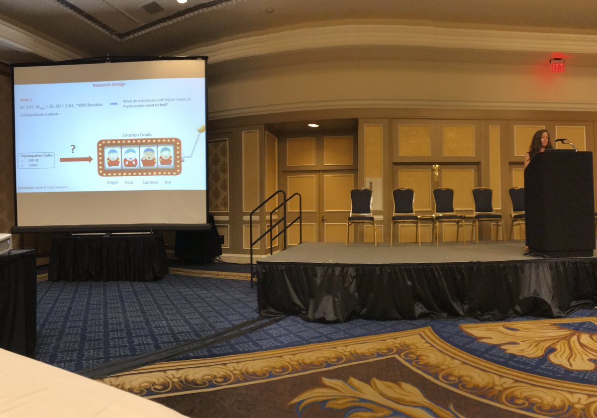 SSSpsychopathy's tweet photo. What do psychopathic individuals want to feel? Foteini Spantidaki-Kyriazi with @stefanuvt @carlogarofal0 Jaap Denissen &amp; Maya Tamir at #SSSP2019 https://t.co/mrOJymNLDV