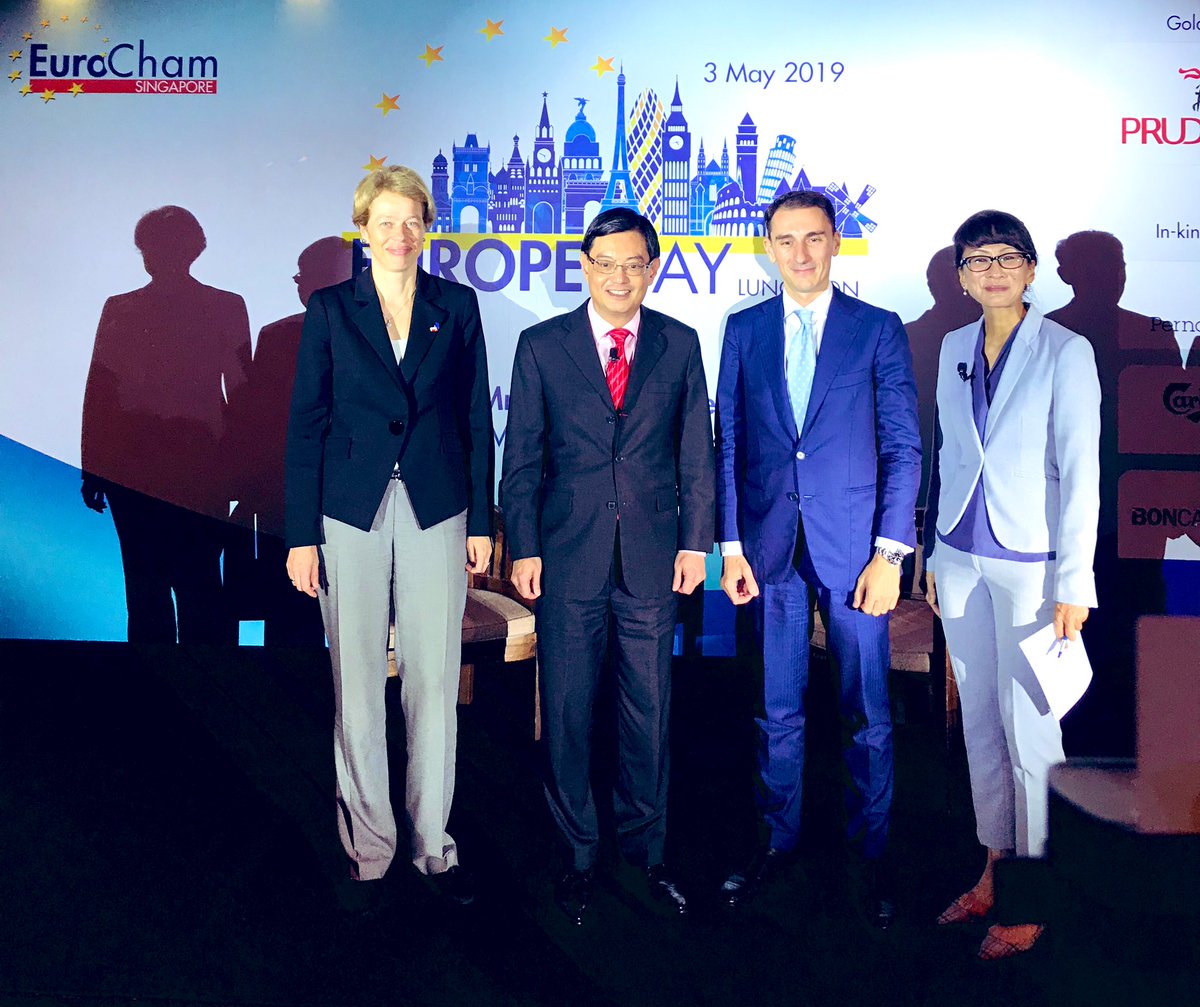 JeanpDMS's tweet photo. Inspiring speeches and discussions on EU-Singapore relations at the Europe Day Luncheon organised by @EuroChamSG 👏🏼 The three landmark agreements will further strengthen the strategic partnership between 🇪🇺 &amp; 🇸🇬 #EUSFTA #EUSIPA #ESPCA @ChannelNewsAsia @EUinSingapore https://t.co/qtBTP7jolD