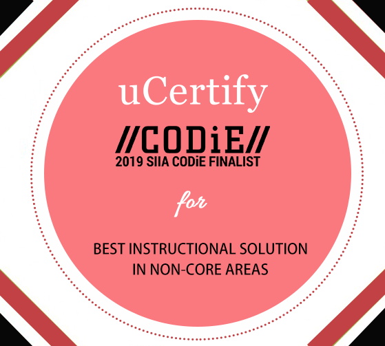 uCertify's tweet photo. Honored to be nominated as Finalist for @SIIA @CODiEAwards 2019 for Best Instructional Solution in Non-Core Areas.
#CODiE2019 #Finalist https://t.co/eHn9wg7OMm