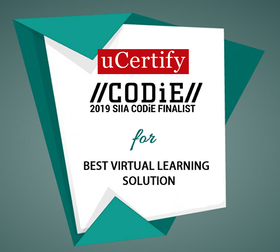 uCertify's tweet photo. Thrilled to be announced as @SIIA @CODiEAwards 2019 finalist for Best Virtual Learning Solution.
#CODiEFinalist #CODiE2019 https://t.co/IEpnUkX4Od