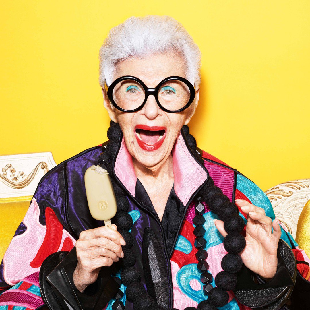 MagnumGlobal's tweet image. Yesterday we had our big announcement. Revealing our most playful collaboration yet with style icon and modern-day muse @IrisBApfel. Let Magnum X Iris Apfel inspire you to be true to your pleasure and live without fear of judgement. #Neverstopplaying #MagnumCannes #TruetoPleasure