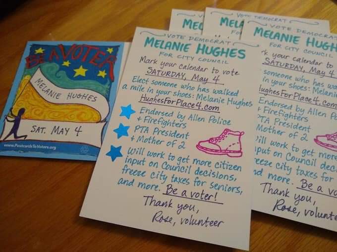 miracleguppy's tweet photo. 💥ALLEN TX PEEPS💥

                ✔Be Ready For Change Be Ready To Vote✔
          
                                     🗳Vote SAT May 4🗳

                                     🌟Melanie Hughes🌟

#PostcardsToVoters #HughesForAllen https://t.co/YKPYGDhy04