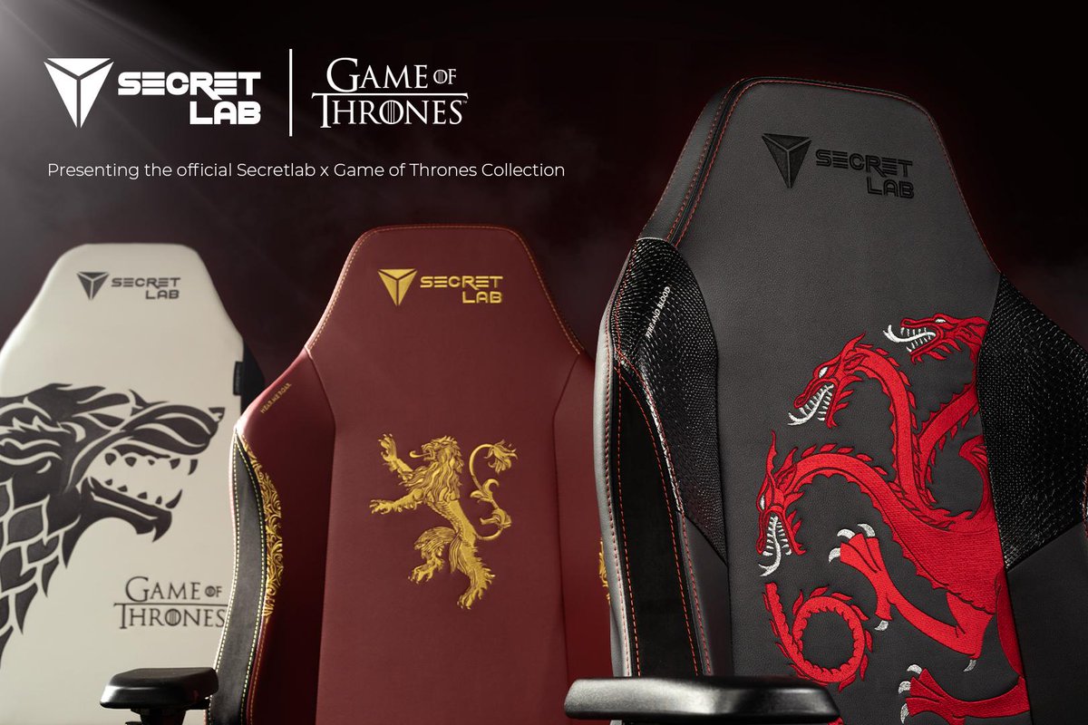 secretlabchairs's tweet image. The Last War begins.

Watch Game of Thrones in absolute comfort with official Secretlab x Game of Thrones chairs @ secretlab.co/gameofthrones.

Limited quantities available.