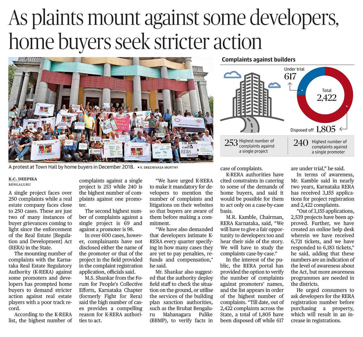 <a href="/OfficeRera/">RERA Karnataka</a> Protecting Builders &amp; no transparency in the Rera Web portal on quarterly update &amp; judgements executed.

 It's high time <a href="/Secretary_MoHUA/">Srinivas Katikithala</a> <a href="/MoHUA_India/">Ministry of Housing and Urban Affairs</a> come out with clear guidelines to all RERA authorities.

<a href="/THBengaluru/">The Hindu-Bengaluru</a> <a href="/dipakdashTOI/">Dipak K Dash</a> <a href="/rajeev_mp/">Rajeev</a> <a href="/HardeepSPuri/">Hardeep Singh Puri</a>
