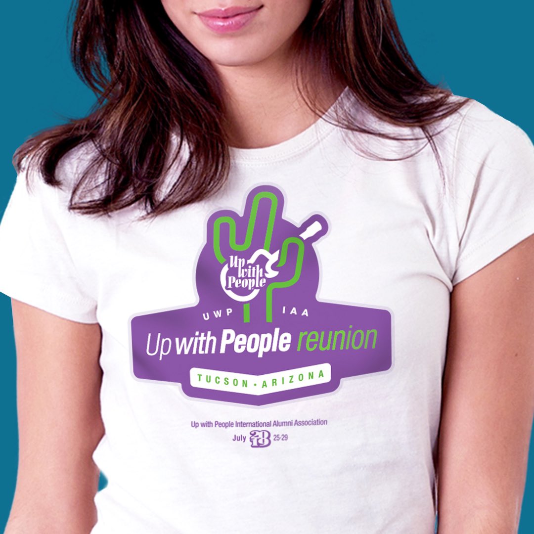 BeckerDesignWI's tweet photo. Maaannnnyy years ago, Neil Becker traveled for a year in the international musical group Up With People… Just a little t-shirt design to commemorate the big upcoming event.

#upwithpeople #upwithpeopleInternationalAlumniAssociation #swingclap #beckerdesign https://t.co/e1Ug2jUKtL