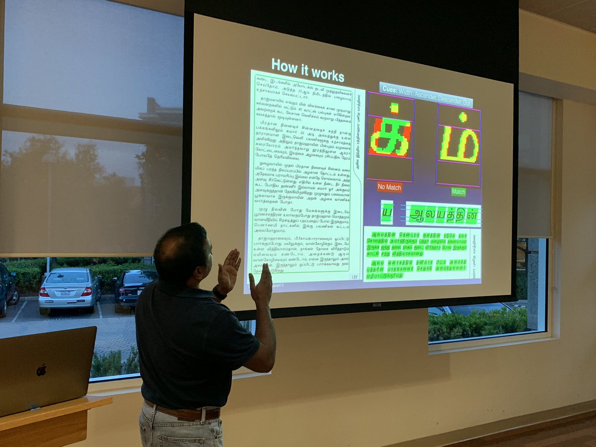 conradwt's tweet photo. Next up @gosv11, Tharaneedharan Vilwanathan: OCR (Optical Character Recognition) in @golang to deal with an old language called Tamil. https://t.co/4izDN7YWEH