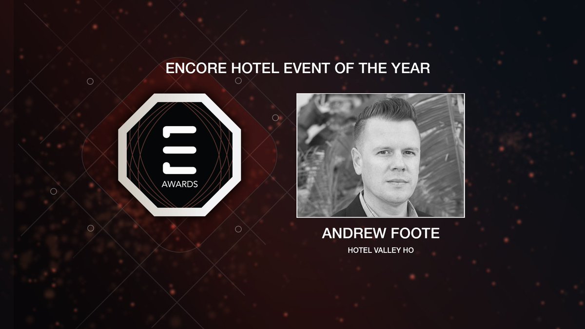 EncoreGlobal_'s tweet photo. The national winner of Hotel Event of the Year is Andrew Foote for the DIRT Environmental Solutions at Hotel Valley Ho! Congratulations! #EAwards2019

Nominees for this category: Daniel Ryan, Michael Farese, Matt King, Antonia Robbins, Ali Ribwar, John Murphy and Steve Padgett. https://t.co/GuyY1DGT4i