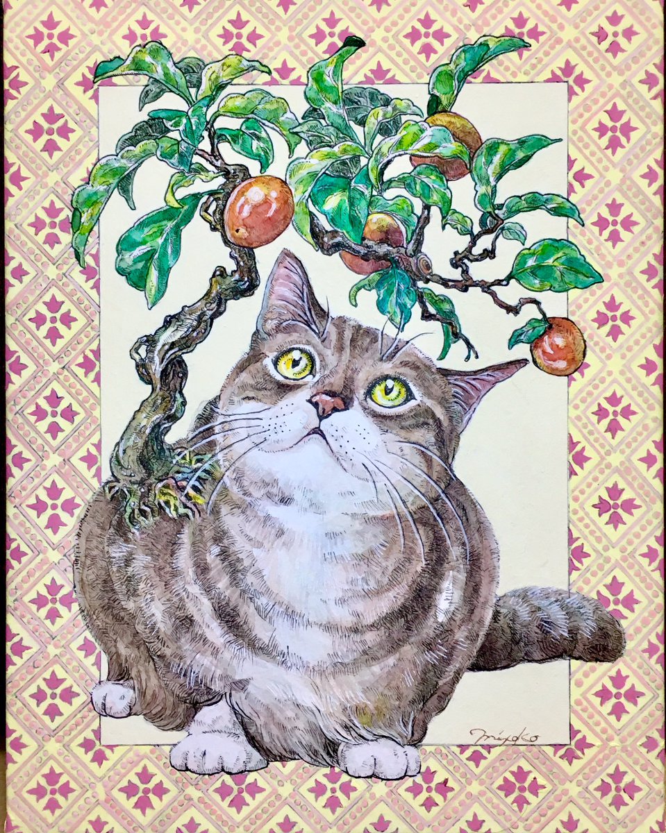 女の子と猫のアクリルガッシュ画1 女の子と猫のアクリルガッシュ画1 絵画 001roadstar 通販