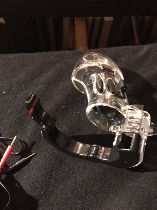 I bought an expensive eStim cage. It arrived last evening. Write it for an hour then this...  Cross your