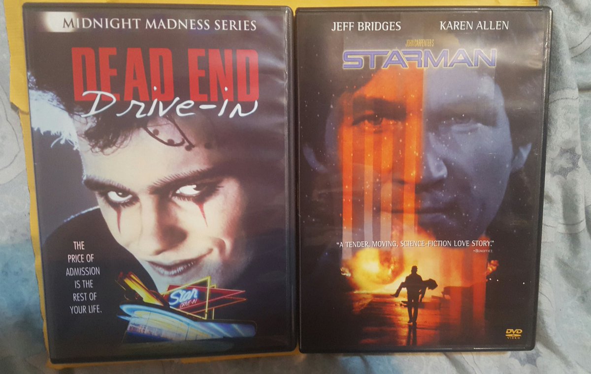cinemabaskin4's tweet image. Mail day #deadenddrivein #starman #midnighmadnessseries #johncarpenter #80s #scifi #horror