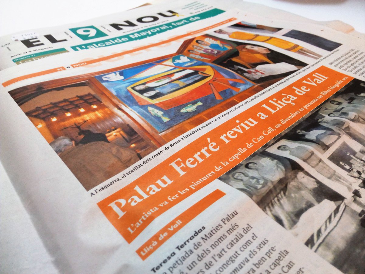 “Palau Ferré reviu a Lliçà de Vall”.

Llegiu el magnífic article que la periodista <a href="/TeresaTerradas/">Teresa Terradas</a> publica avui a @EL9NOU_VOr al voltant del pintor que cremava els seus quadres.

Aquesta tarda a les 19h en parlarem a Can Coll.
Us hi esperem!