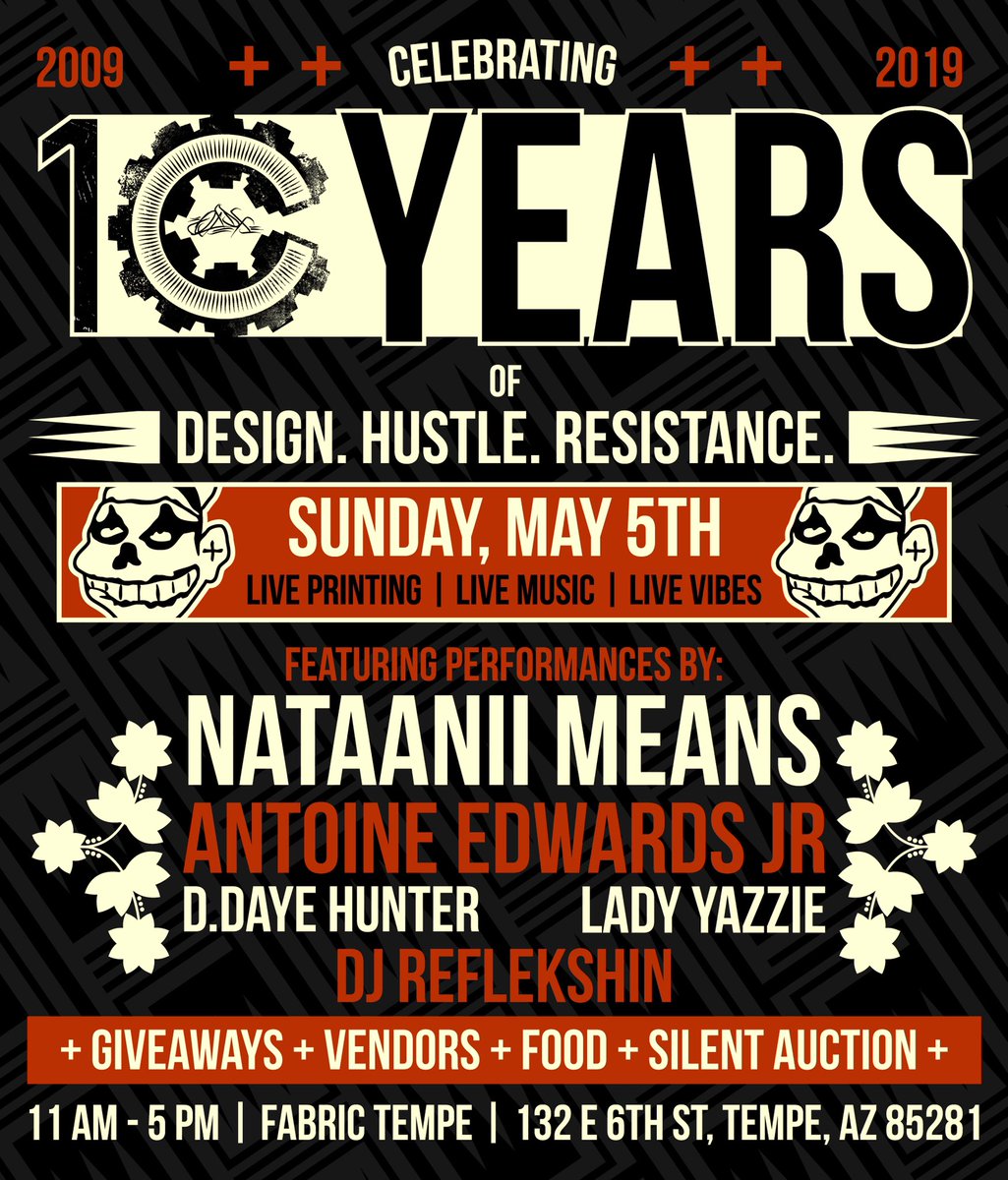 OXDX_TMBLWDS's tweet image. This Sunday, May 5th!! Come celebrate @oxdxclothing ‘s 10 year hustle-versary!! We will have performances by @Nataanii_Means @AntoineEdwards_ @LadyYazzie and #DDayeHunter 🙌🏽🙌🏽🙌🏽 #oxdxclothing