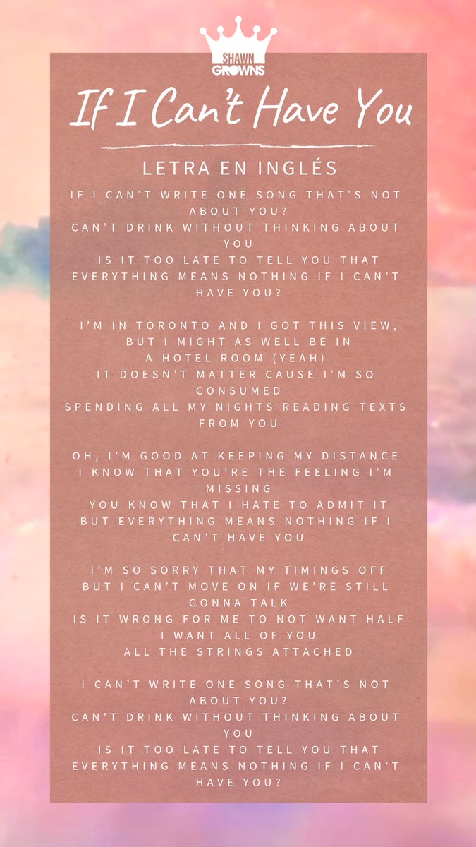 Sergio On Twitter Letra Traducida Ificanthaveyou Https T