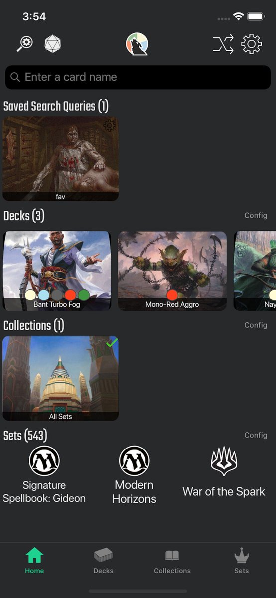 manahowler's tweet photo. Hi,
I released version 1.1 of Deckhowler on the AppStore today! It contains the newest set War of the Spark as well as the Card Scanner. The scanner is only compatible with the War of the Spark and Ravnica Allegiance cards for now. Feel free to check it out. #MTGWAR #MTGRNA #mtg https://t.co/YwRMnlZJA8