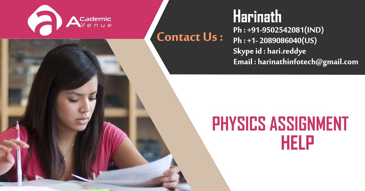 academic_avenue's tweet image. j.mp/2I5KIFy
Academic Avenue provides #PhysicsAssignmentHelp for students. We serve the students and working professionals with the Assignments and Articles across the world round the clock.
#OnlineAssignmentWritingServices
#ProfessionalAssignmentWritingServiceHelp