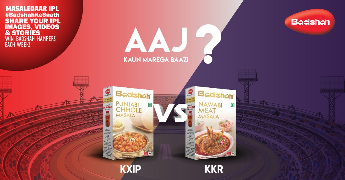 Badshahmasala's tweet photo. Guess karo aaj ka winner aur bano #IPLKaBadshah. Reply in the comments section and tag your 3 friends along. Don't forget to like our page.

#BadshahKeSaath #MasaledaarIPL #IPL2019 #KingsXIPunjab #KolkataKnightRiders #KXIPvsKKR https://t.co/Mlfy77lqY5
