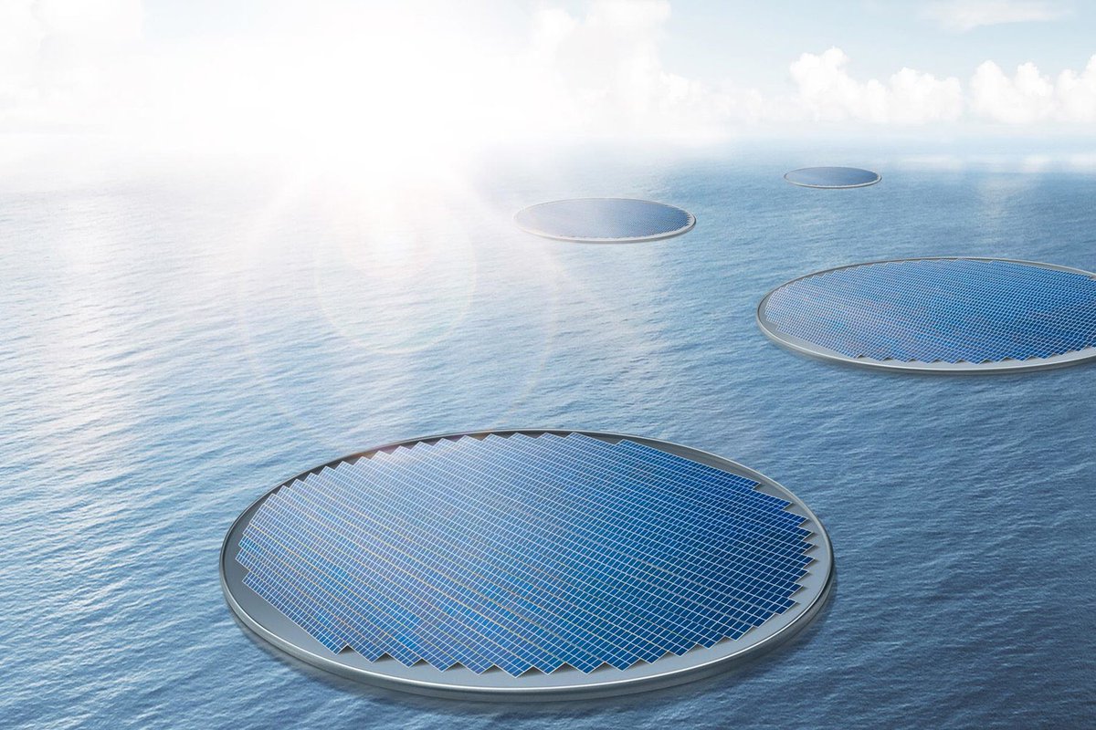 has_trading's tweet photo. Floating solar plants also referred to as “floatavoltaics” or FPV, is an array of solar panels on a structure that floats on a body of water, typically a dam or a lake. This technology has huge advantages for countries where land is at a premium or electricity grids are weak! https://t.co/GdV4TpmVF0