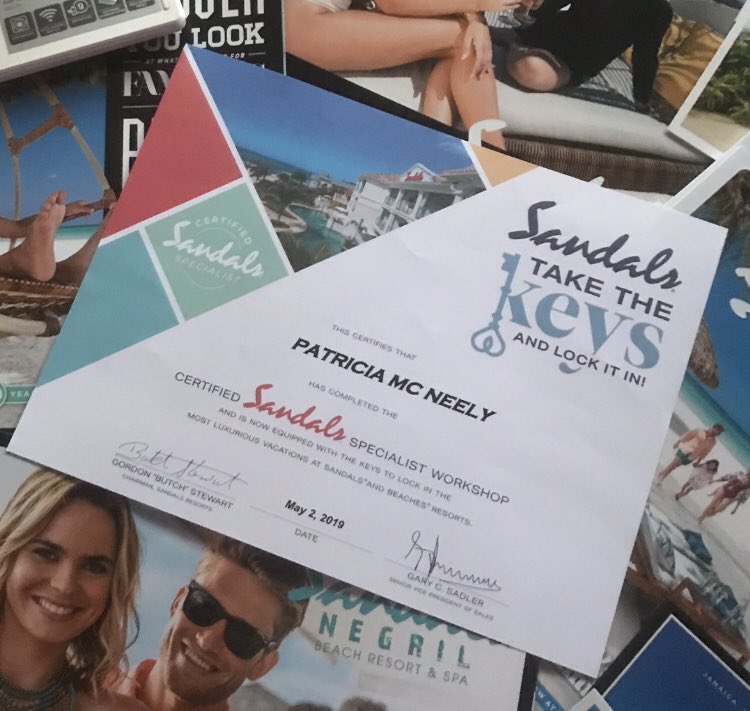 It’s Official!!!!
I am a Certified Sandals Specialist (CSS)....Becoming an expert is Key🔐.... #SandalsResort #IDoAtSandals #HoneymoonHop 
#RetieTheKnot #5StarGlobalGourmet #ButlerElite #LuxuryIncluded #5StarService

sandals.com/?referral=1109…