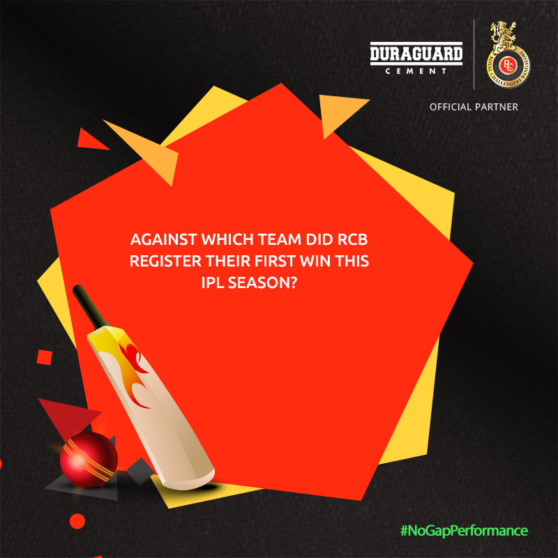 NuvocoVistas's tweet photo. Like our page and Participate in the #NoGapPerformance #RCBQuiz #IPL2019 #ContestAlert Answer a simple question and win exciting prizes. #Nuvoco #Question21 https://t.co/S3qQkNQxmI