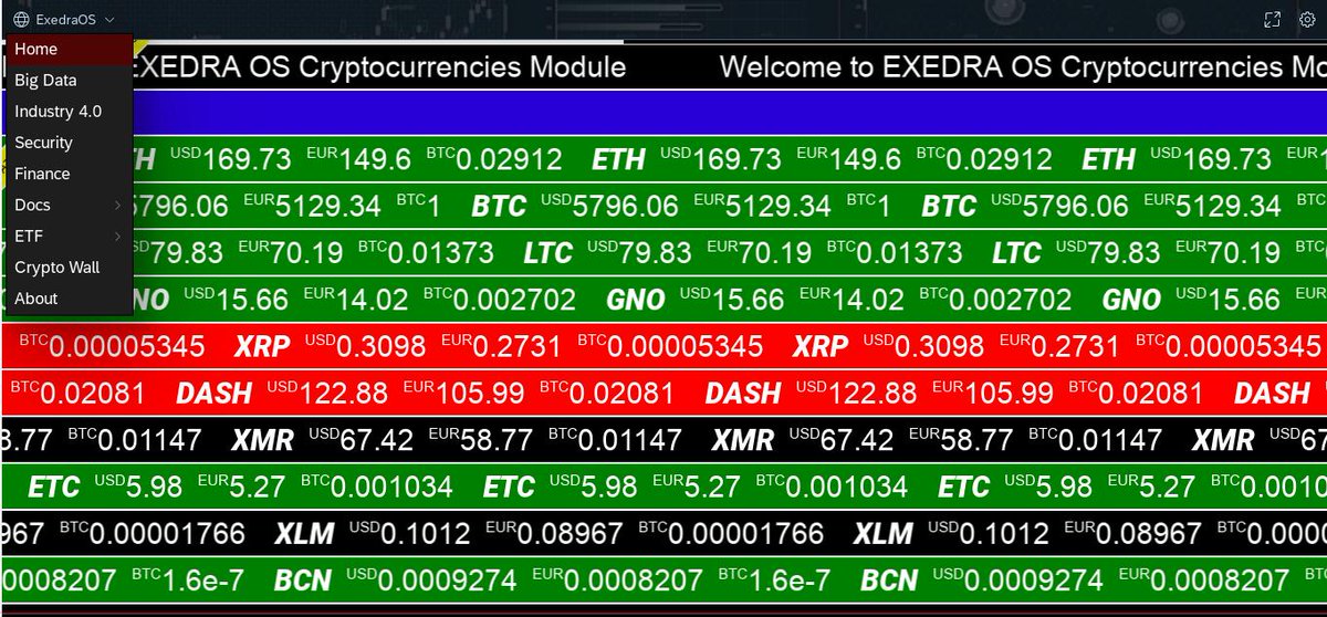 ExedraOS's tweet image. Introducing #ExedraOS CryptoTerminal:
Seamlessly integrated into Exedra Operating System to keep track of the whole #cryptocurrency landscape.