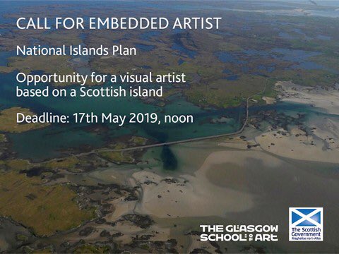 BrownriggJenny's tweet image. Are you an artist living on a Scottish Island? A great opportunity to be involved in National Islands Plan. Set up by fab #GSofA colleagues working with Uni of Strathclyde &amp;amp; other partners. gsa.ac.uk/life/gsa-event…