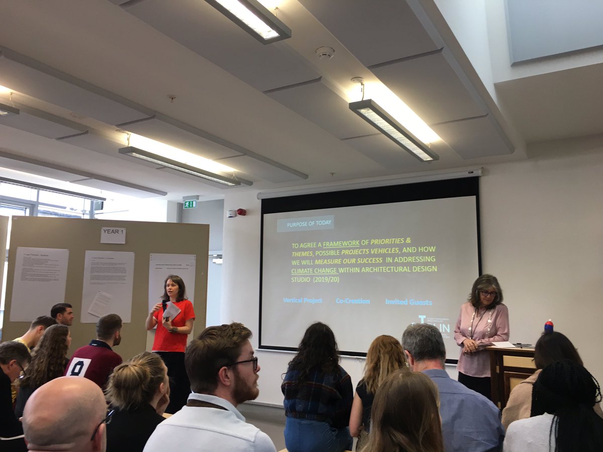 Archi_TUDublin's tweet photo. Jennifer Boyer &amp; Orna Hanly kicking off our architectural design for climate change staff/student co-creation event @WeAreTUDublin https://t.co/C6soasnr6R