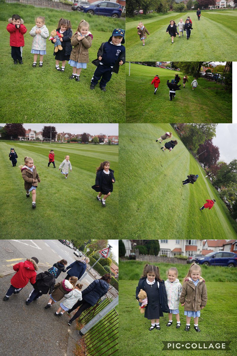 StJosephsPgroup's tweet image. Wrap around have been over to the filed for some fun. Bob the bear came for an adventure and they&apos;ve practiced their running race. #activetime #fitfriday