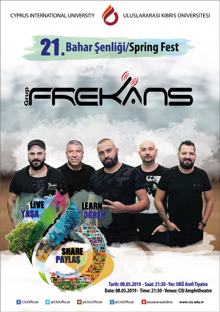 CIUOfficial's tweet photo. UKÜ 21. Bahar Şenliği/CIU 21st. Spring Fest
@grup_frekans @Buraymusic @OtiliaBruma @simgeesagin
#livelearnshare https://t.co/aIfSdcWbMr