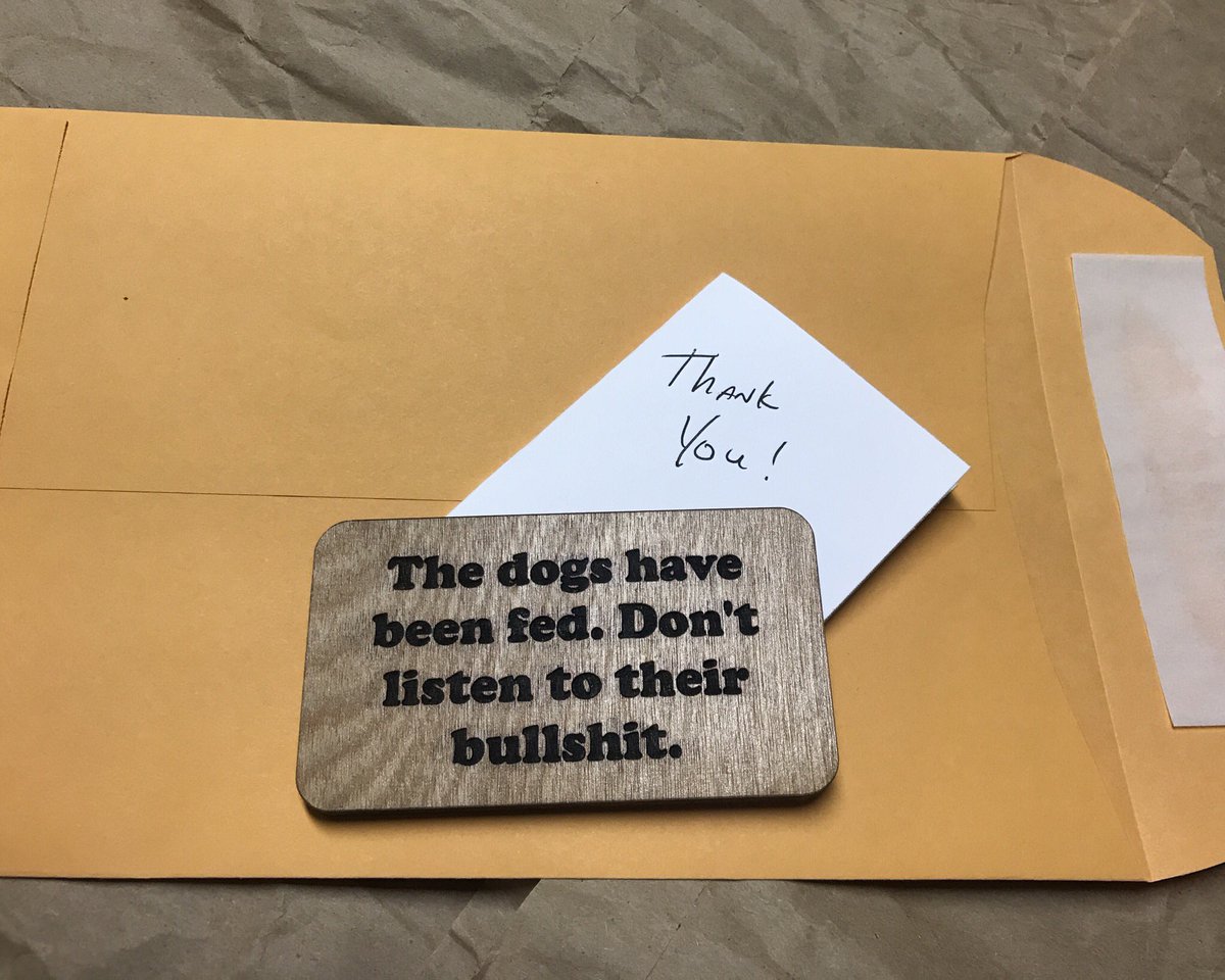 MadeByRP's tweet photo. Another fridge magnet off to its new home. Want one for yours? Check out the Etsy link at https://t.co/fC3yMrVPpa . Only a couple left. 👍🏻🐶👍🏻🐶   #doghumor #dogsoftwitter #makers https://t.co/PzhEllGQcP
