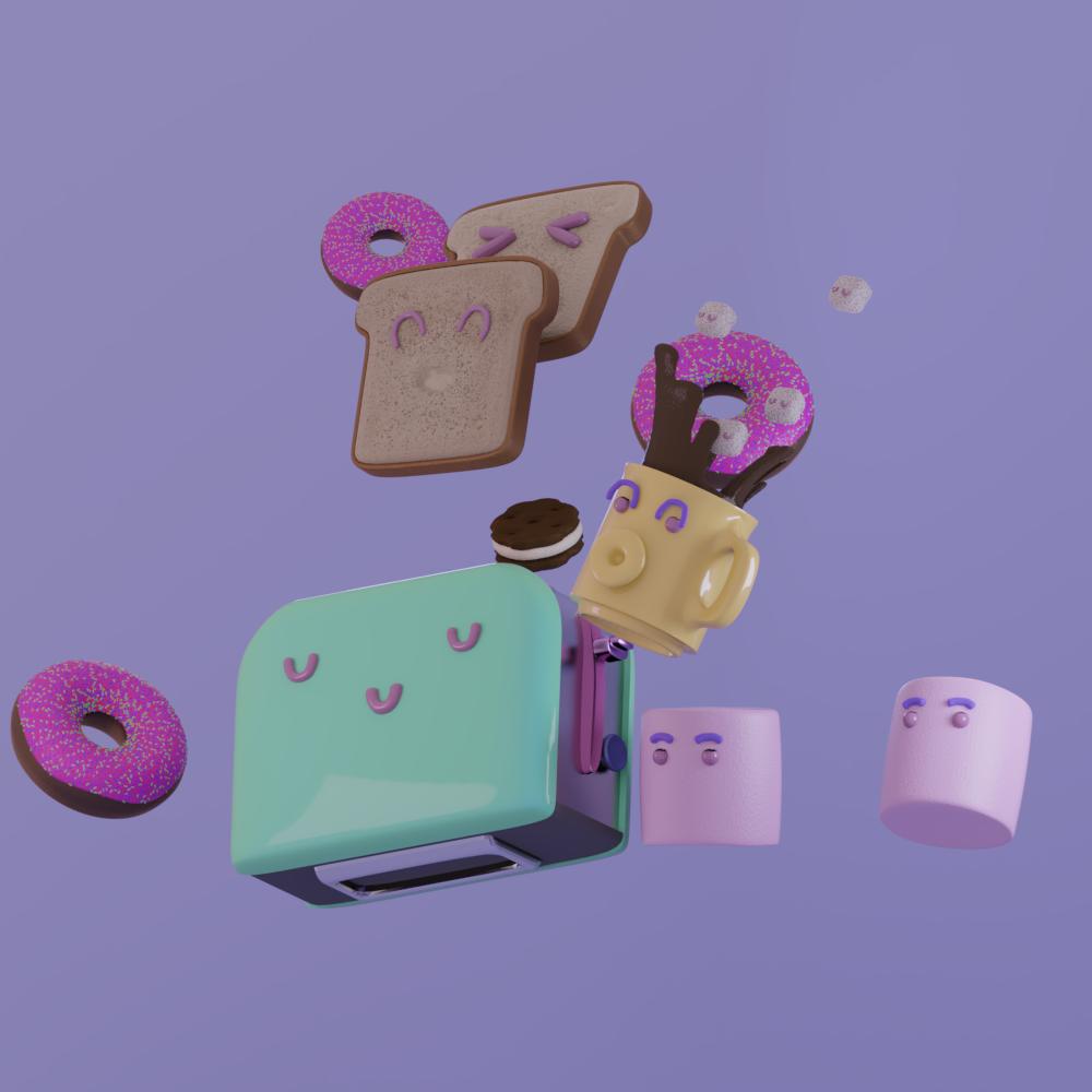 Inanis_vanitas's tweet image. Breakfast. 
#MadeWithBlender3d