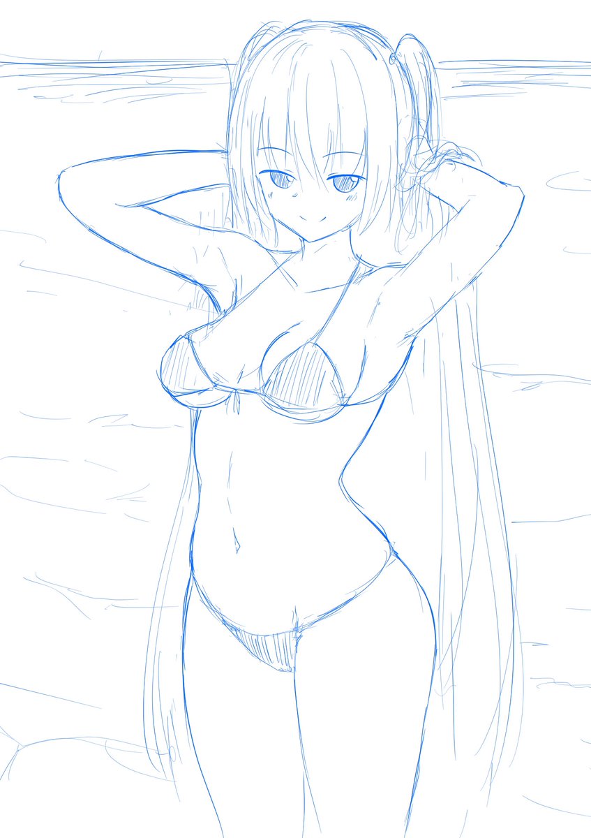 仕事の休憩中に描いてたミクさん 