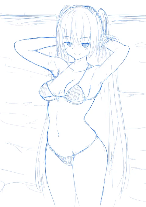 仕事の休憩中に描いてたミクさん 
