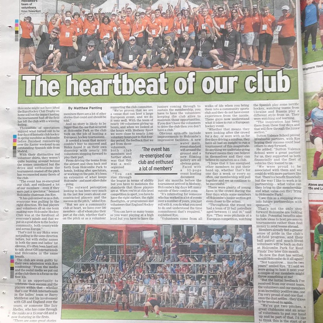 Fantastic to see our club getting great coverage in <a href="/MedwayMessenger/">Medway Messenger</a>! Thank you all volunteers, partners at <a href="/MedwaySport/">Medway Sport</a>, sponsors particularly Sutton Valence School, @BubbleScruff, <a href="/EnglandHockey/">England Hockey</a>, &amp; <a href="/tdpdesignkent/">The Design Practice</a>, officials, teams &amp; contractors who made #EHClub2019 a success!