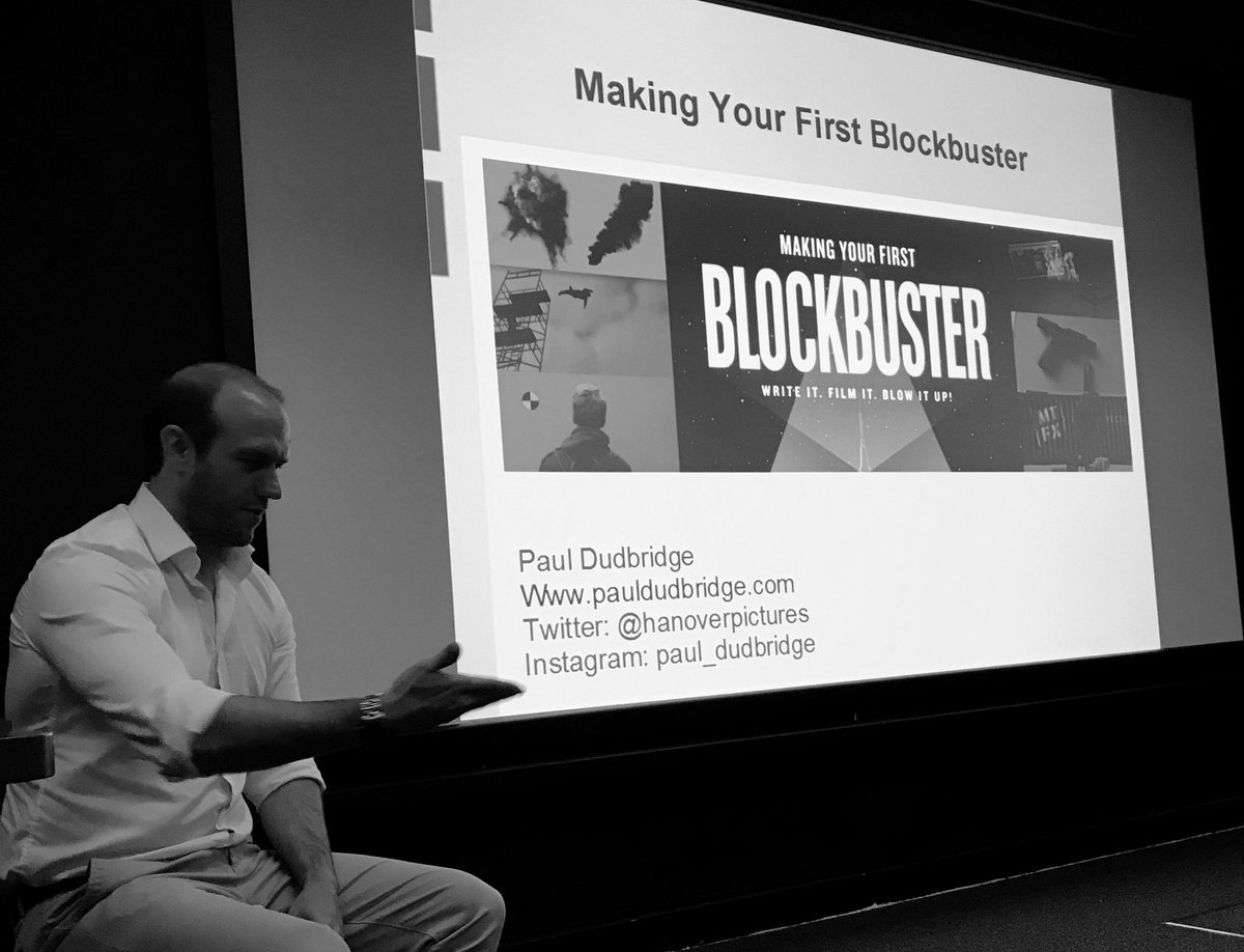 Great to be back at @filmatfalmouth uni talking about my book, Making Your First Blockbuster. Discussing key points from the chapters and also asking students about the blockbuster projects they’re making. #filmbooks #lecture #falmouth #blockbuster #filmmaking #directing