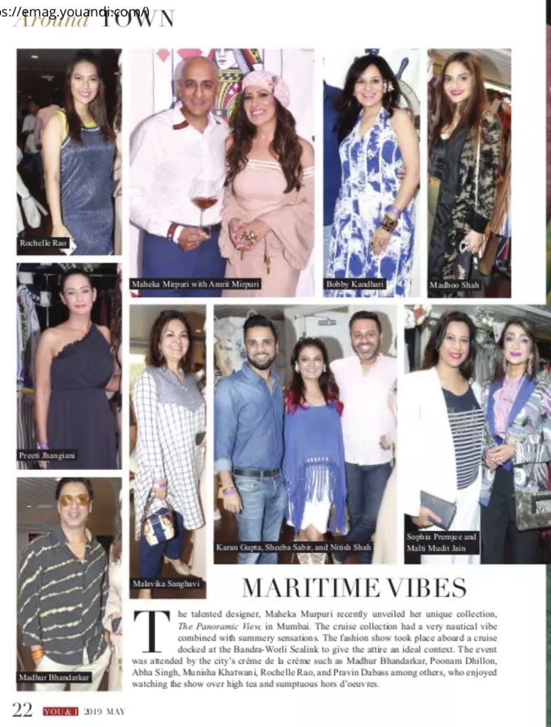 Maheka Mirpuri #CruiseCollection In 
 #YouandI magazine 
Thanku for this lovely coverage 💃💃💃