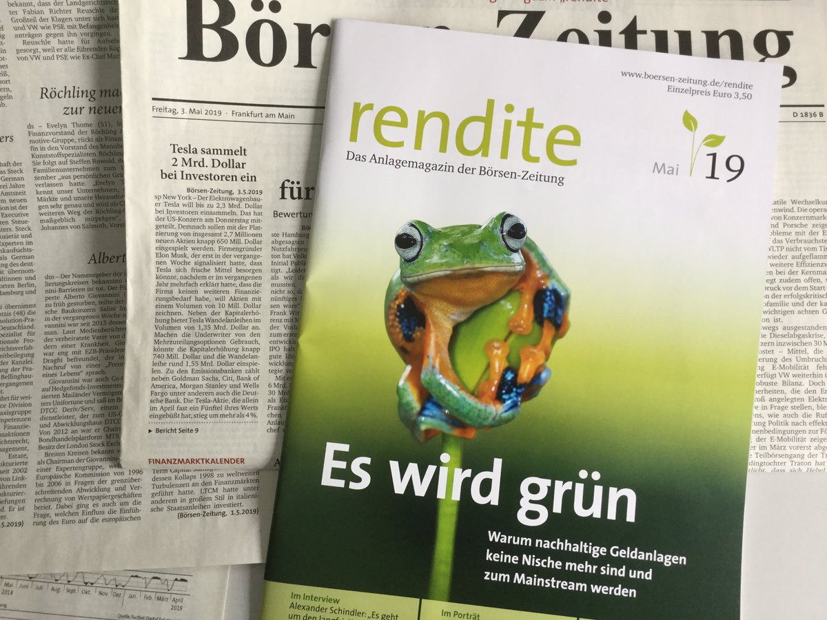 BöZ heute mit neuem Anlagemagazin „#rendite“

In der ausführlichen Titelgeschichte geht es um #grüne #Investments u. warum diese immer mehr zum Mainstream werden.

Im 2. Teil werden grüne #Fonds und #ETFs analysiert.

<a href="/Dekainvest/">Dekainvest</a> <a href="/DekaBank/">Deka</a> <a href="/unioninvestment/">Union Investment</a>
boersen-zeitung.de/index.php?li=42