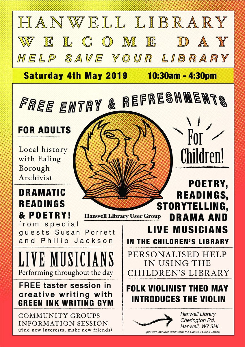 ILoveHanwell's tweet photo. #HanwellLibrary Welcome Day tomorrow promising to be a great day out .... https://t.co/bzrRvjbabg