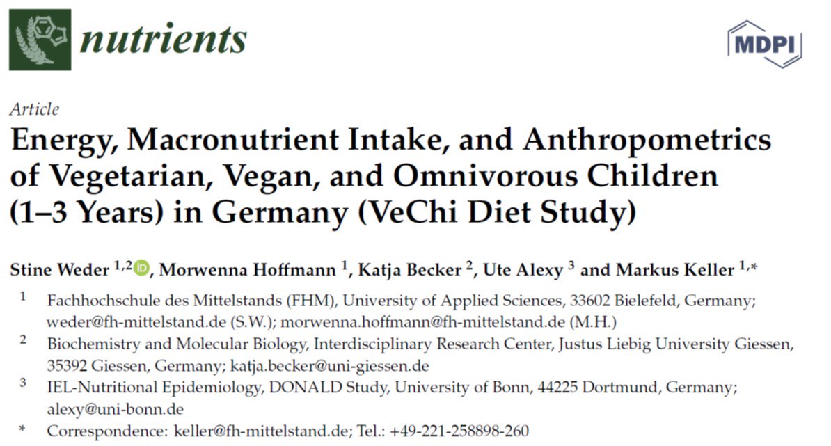 ErnMedBlog's tweet photo. Ergebnisse der deutschen #VeChi-Studie publiziert: Vegetarische und vegane Ernährung von Kleinkindern können gleiche Energie- und Makronährstoff-Zufuhr liefern wie fleischhaltige Ernährung. https://t.co/DvHpTwAxLH #vegan #Ernährungsmedizin https://t.co/X6cbn3HyJ1