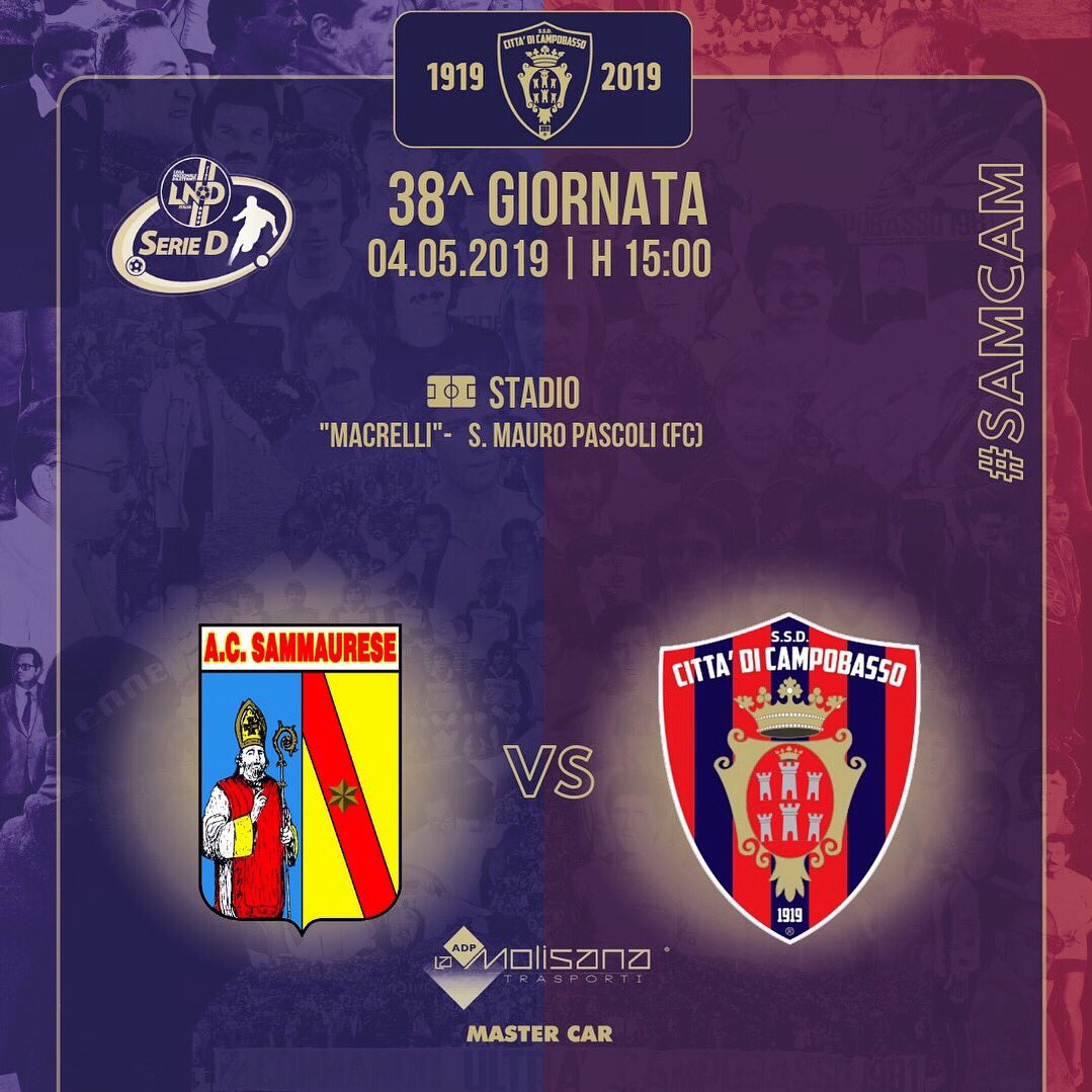 sscampobasso's tweet photo. 🔴🐺🔵 Finale di stagione in trasferta per il Lupo: sabato si gioca in terra romagnola #finoal90 e oltre!
#SAMCAM
🆚 Sammaurese
_Aggiornamenti_
👉 Sul nostro sito, Live score su FB e Twitter, IG stories
#sammaurese #campobassocalcio #campobasso #SerieD #lnd #forzalupi #rossoblu https://t.co/2vte8rMBO2