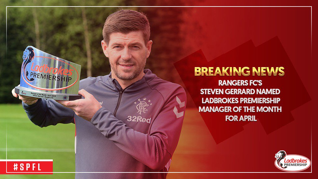 SPFL on Twitter: "👏 Congratulations to @RangersFC's Steven ...