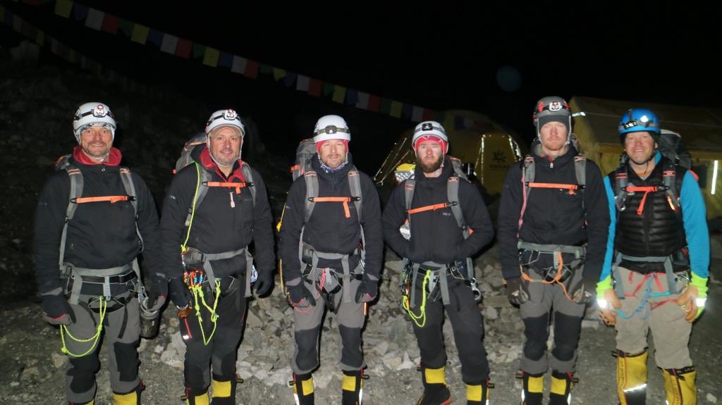 marineswan's tweet photo. Everest; I simply couldn’t be prouder of the @65degnorth team, all former or serving @RoyalMarines 
Left BC this morning at 2am in cold conditions for Camp 1, with the intention of moving as a team to camp 2 and then Camp 3
Never heard winds like that!
#Everest you are extreme! https://t.co/1P0hrrX01f