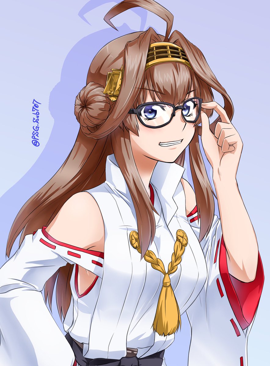 艦これ「NGワード:老眼鏡
#艦これ #金剛 #艦娘黒縁眼鏡部 」|アキトのイラスト