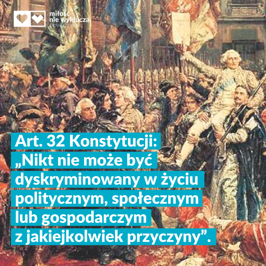 Przypomnienie na 3 maja: Art. 18 Konstytucji nie zakazuje istnienia małżeństw jednopłciowych. I warto, by pewne osoby częściej zerkały do art. 32: "Nikt nie może być dyskryminowany w życiu politycznym, społecznym lub gospodarczym z jakiejkolwiek przyczyny" bit.ly/2Y30qbm