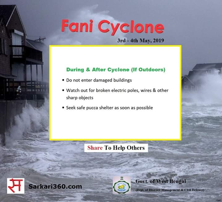 Sarkari360C's tweet photo. Stay Aware, Stay Safe ♻

#FaniUpdates #CycloneFani https://t.co/qz1mcMAwHK